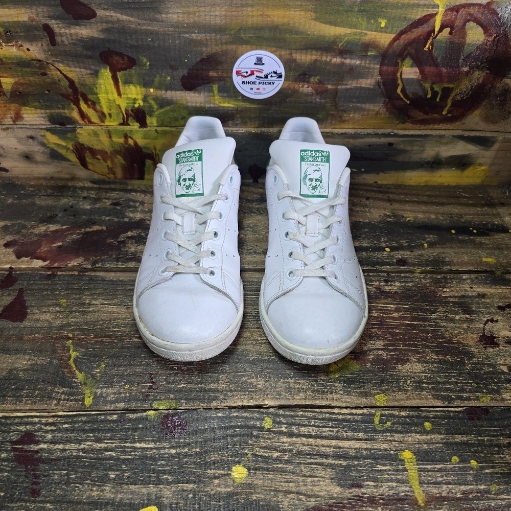 Adidas Stan Smith‎ Shoes Mens Size 5 [women size 6] White Green Classic Tennis - Picture 2 of 8